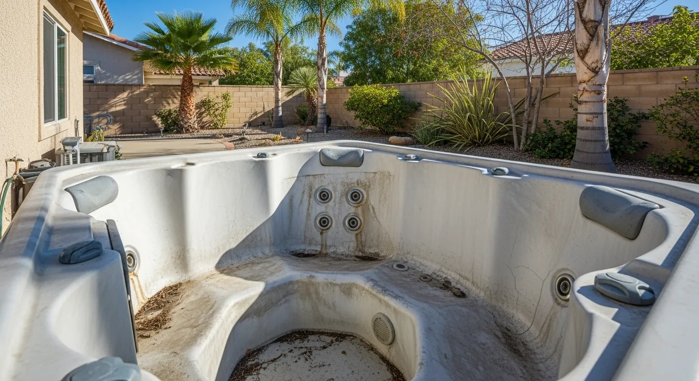 Before: Jacuzzi being dismantled
